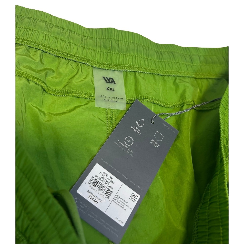 VRST 7" All In Short Unlined Athletic Shorts Green Pulse Shine Sz XXL NWT - Picture 3 of 5